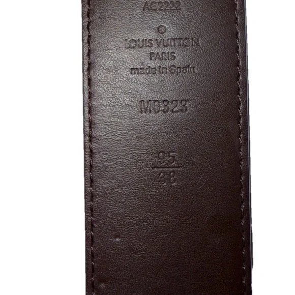 Louis Vuitton Initials 40mm Reversible Belt Monogram/Brown Size 95 (38) M0323 - Picture 5 of 6